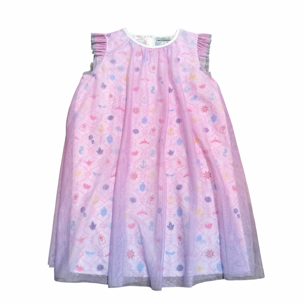Disney Cruise Line Girls Princess Dress with Tulle Overlay | Size Large‎